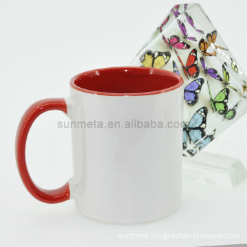 Blank 11oz Sublimation Inner and Handle Color Mug At Low Price Wholesale